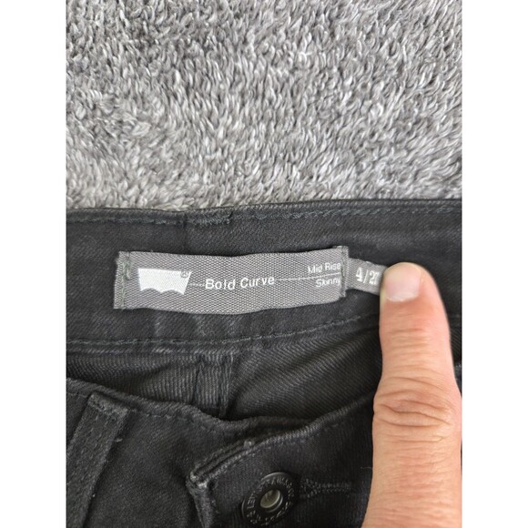 New Women's Levi's Black Bold Curve Mid Rise Skinny Jeans in Size 27x32 NWT - Picture 7 of 11